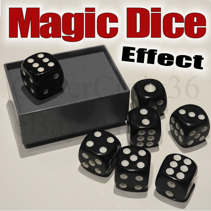 MAGIC DICE TRICK 7 BLACK DIE & BOX AMAZING MIRACLE NUMBER CHANGE
