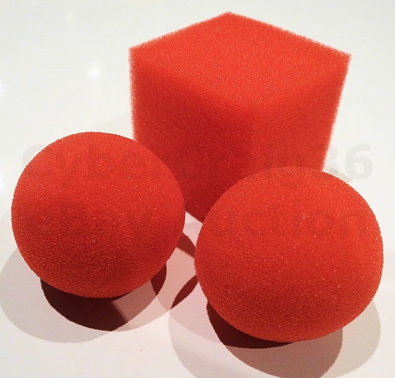 Generic 1 Set Small Sponge Brother Magic Tricks 4 Pcs Red