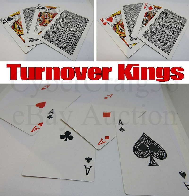 Turnover Kings To Aces 4 Card Trick Face Up Down Packet Instant Change Magic New Ebay
