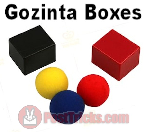 BOXES RED BLUE YELLOW SPONGE BALL CHILDREN'S MAGIC MYSTERY BOX BLACK TRICK Q3T5 