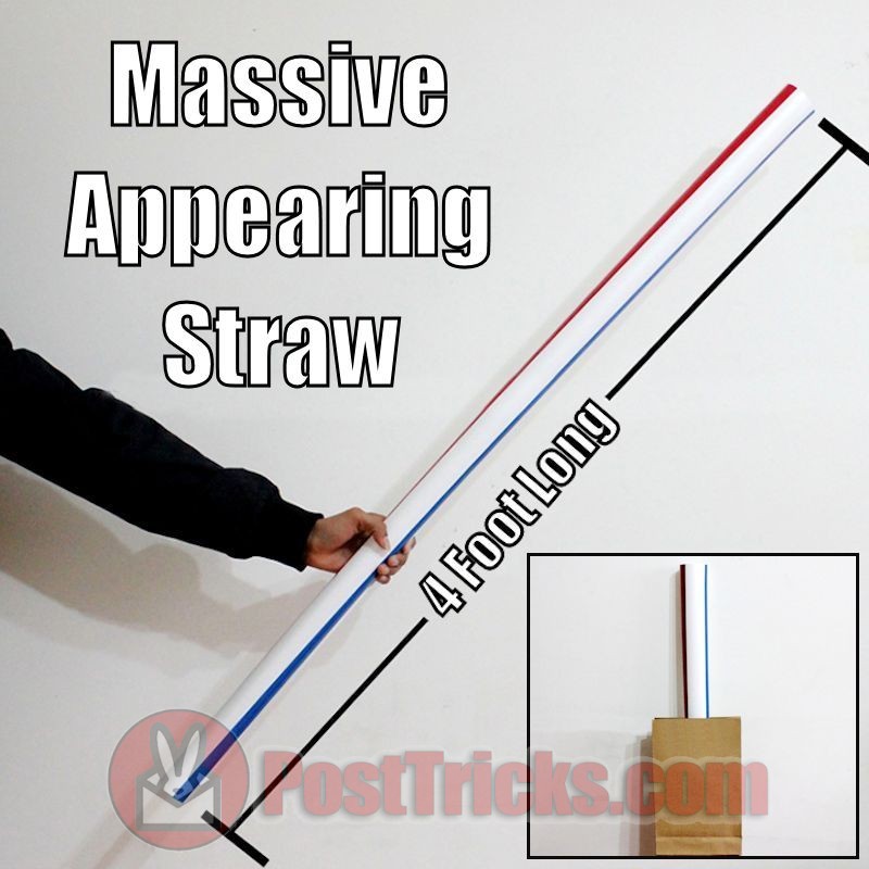 Appearing Big Straw From Empty Bag Close Up Stage Magic Props TM