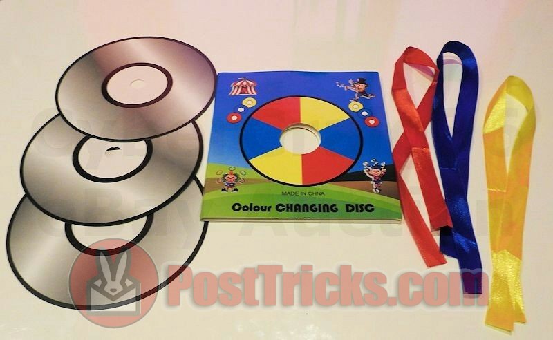 COLOUR CHANGING DISCS MAGIC CD CHANGE STAGE TRICK DISKS RECORDS G 