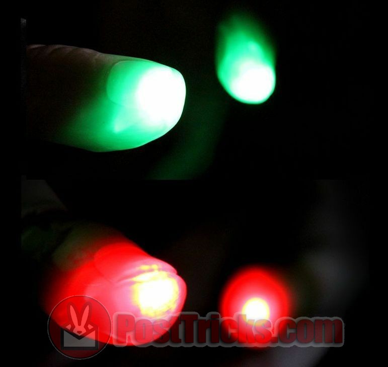 Magic Light up thumbs fingers RED And Blue tricks appearing Scars light Z7F8 